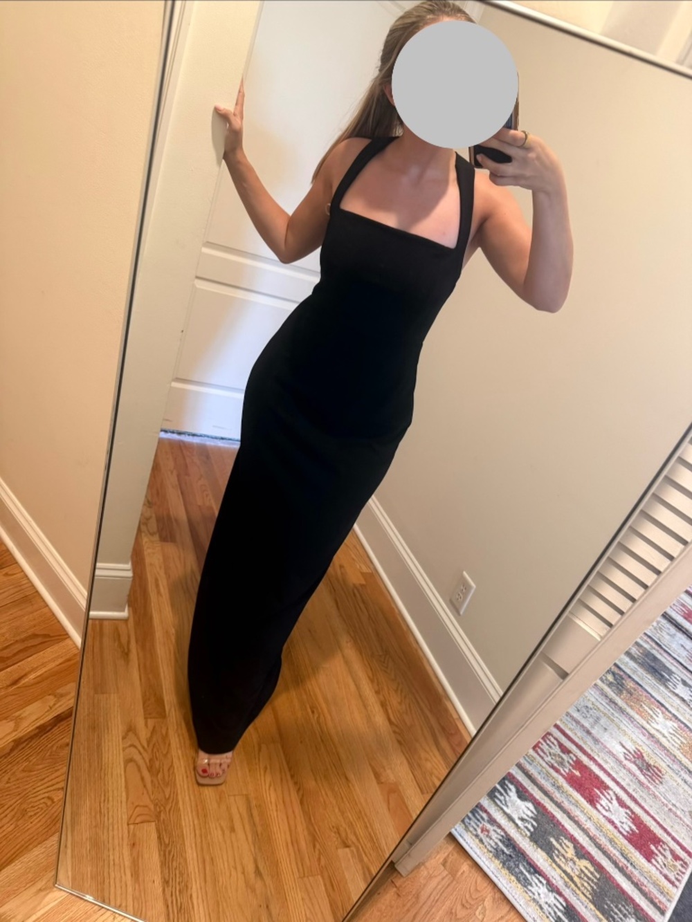 Black Tie Halter Neck Black Gown